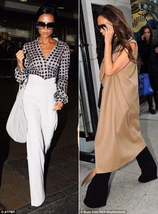 Tuy nhiên với kiểu quần này, Vic phải đi lại thật từ tốn nếu không muốn vấp ngã.