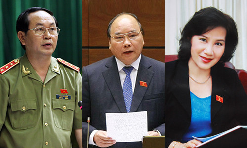 Xac nhan 3 ung vien Chu tich nuoc, Thu tuong, Chu tich Quoc hoi