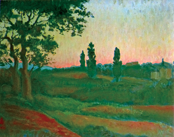 Trong số này, nổi tiếng là bức tranh sơn dầu Chiều tà (trong ảnh). Vào năm 2010, bức Chiều tà được đấu giá tại Paris với giá 8.800 Euro.