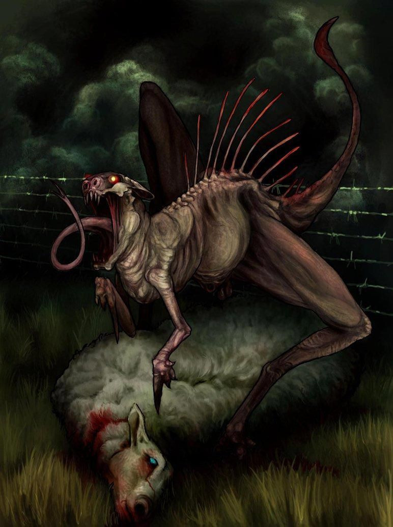 Sinh vật bí ẩn mang hình dáng giống kangaroo nhưng có hàm răng sắc nhọn và đôi mắt đỏ rực như máu. Mỗi lần xuất hiện, Chupacabra khiến nhiều người sợ hãi khi cơ thể tỏa ra mùi nồng nặc khó chịu như của lưu huỳnh.