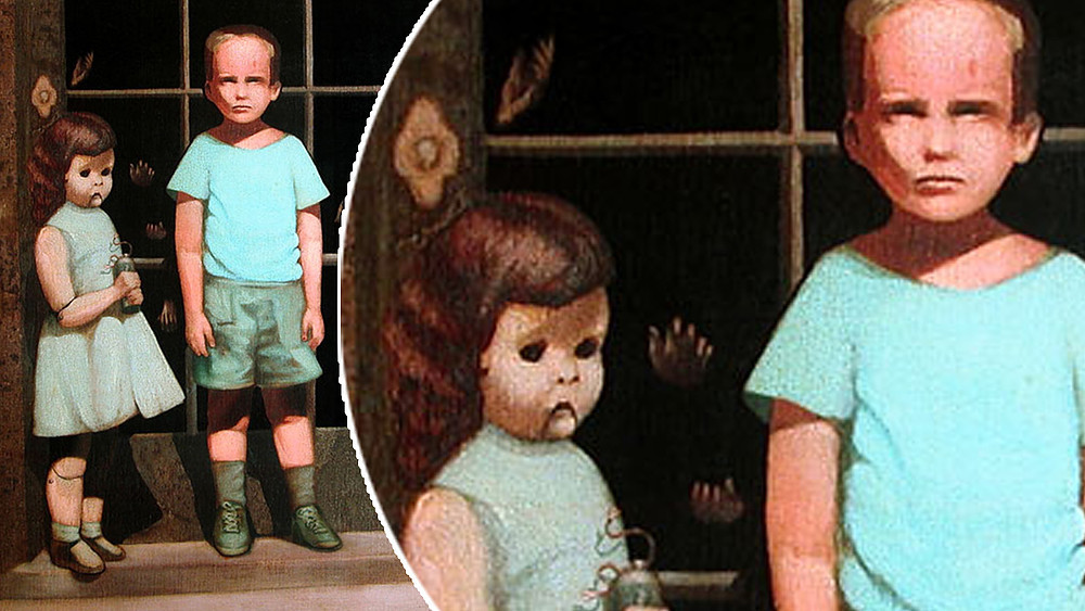 Khi ấy, ông Stoneham đứng cạnh một cô bé hàng xóm trước cửa kính của một cửa hàng. Từ bức ảnh thuở nhỏ đó, người họa sĩ vẽ lại cảnh đó. Ông vẽ thêm những bàn tay ma quái ở trên cửa kính phía sau 2 đứa trẻ.