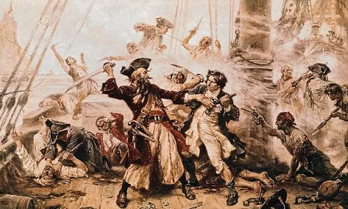 Sự báo thù của Nữ hoàng Anne là một con tàu lớn, có thể chở 250 tên cướp biển và di chuyển khá nhanh. Với con tàu này, nhóm hải tặc của Edward Teach tấn công và cướp bóc được nhiều tàu thuyền đi biển.