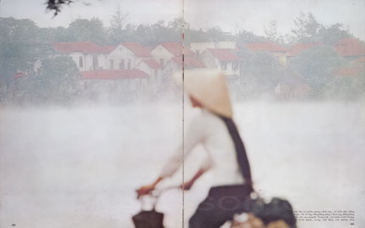 Cảnh đẹp Hà Nội: Hồ Trúc Bạch trong một buổi sáng còn sương sớm.