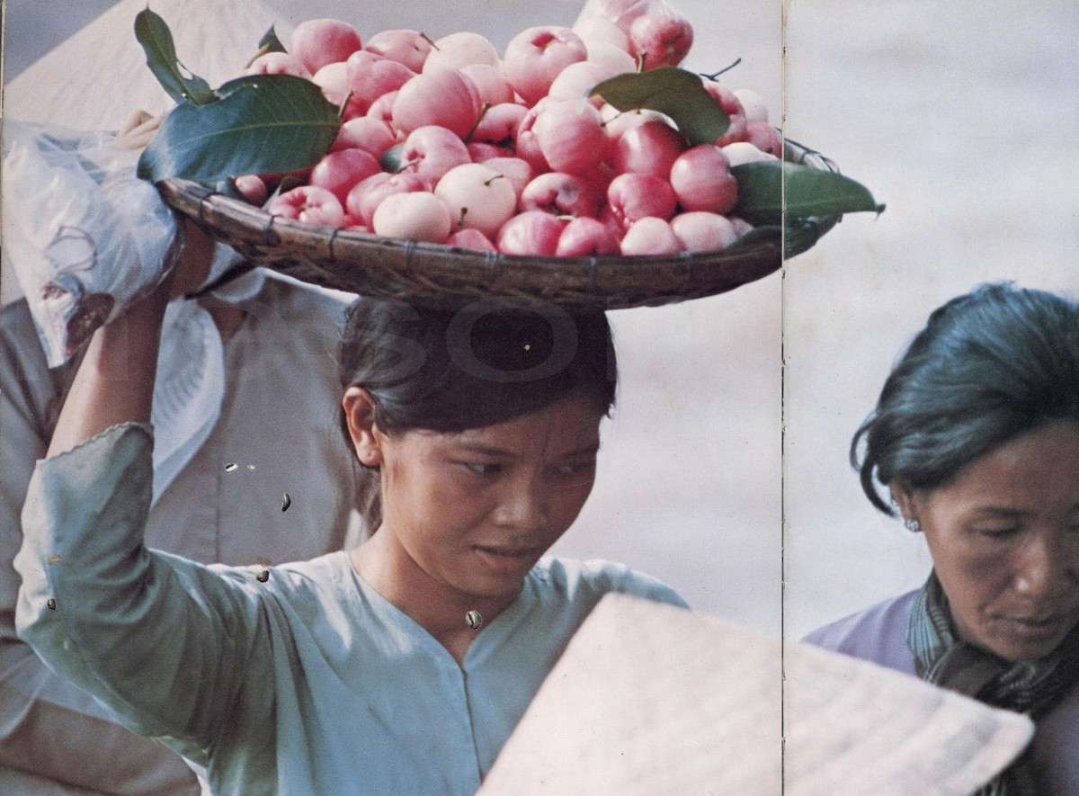 Gánh hàng roi tại một bến phà ở Trà Vình.