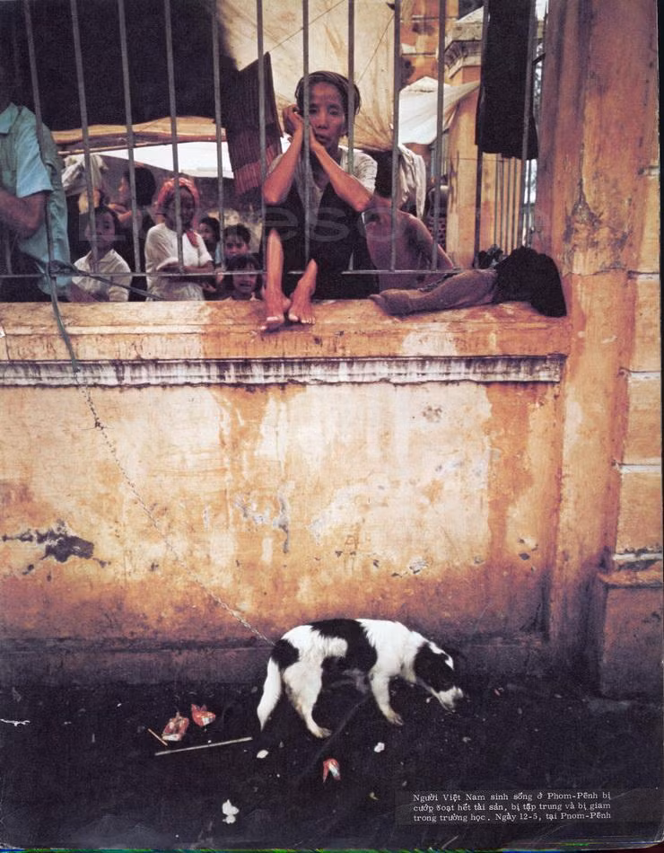 Người Việt Nam sinh sống ở Phnompenh bị cướp đoạt tài sản, bị tập trung và giam giữ trong trường học, ngày 12/5/1970.