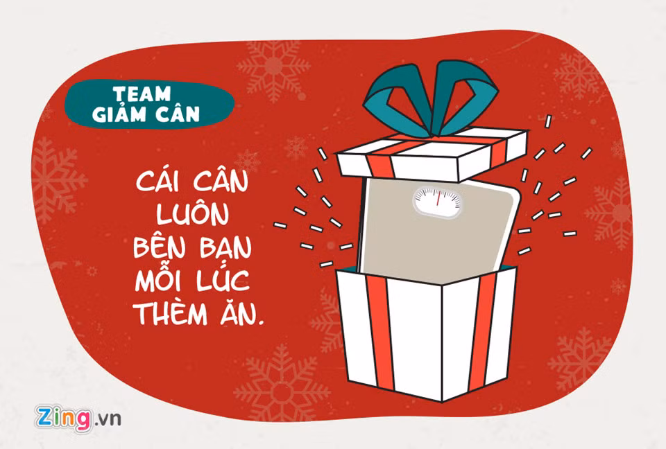 Một chiếc cân sẽ thay cho lời nhắn nhủ nhẹ nhàng, giúp team giảm cân có thêm động lực để tiến đến mục tiêu "mi nhon" trong năm mới.