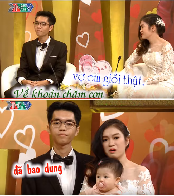 Tuấn nể phục vợ vì biết cách chăm con.