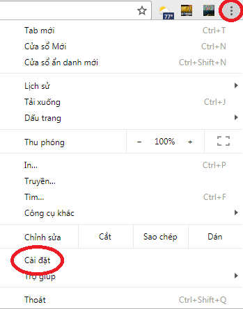 Vào phần Cài đặt.