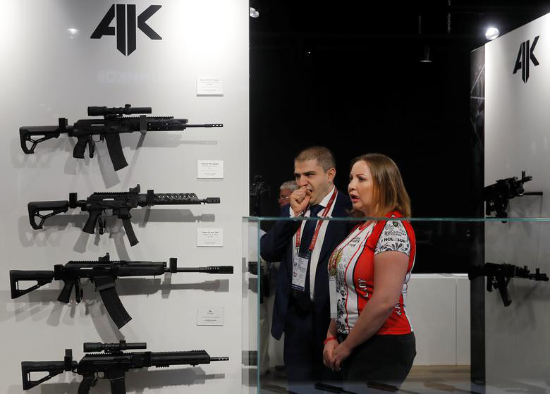 Một gian trưng bày của Tập đoàn Kalashnikov tại triển lãm Army 2019.