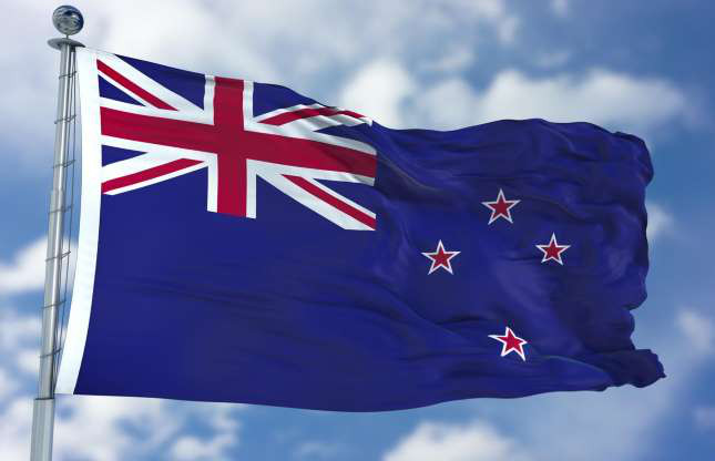 Quốc kỳ New Zealand.Với mối liên hệ mạnh mẽ với Khối Thịnh vượng chung, quốc kỳ New Zealand cũng có Union Jack ở góc trên bên trái. Các ngôi sao màu đỏ đại diện cho chòm sao Thiên Nam tự.