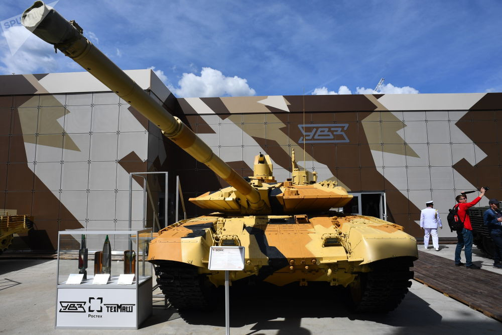 Xe tăng T-90MS tại Diễn đàn Kỹ thuật-Quân sự Quốc tế "Army-2019". Nguồn ảnh: Sputnik.