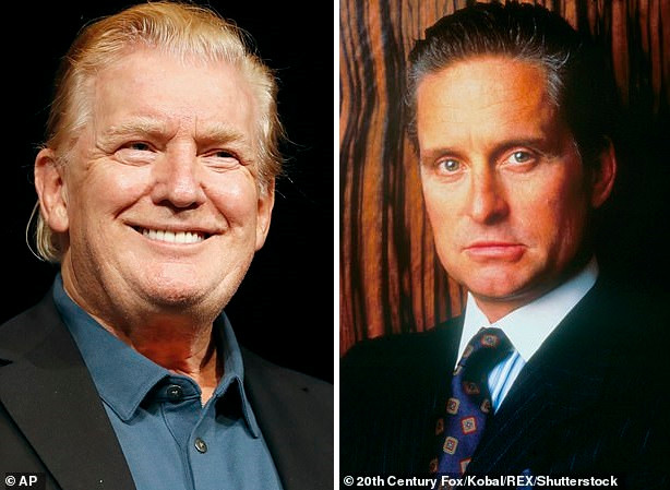 Mái tóc mới của ông Trump sau đó còn được so sánh với Gordon Gekko một nhân vật phản diện trong bộ phim "Phố Wall" được sản xuất vào năm 1987. Nhân vật này do nam tài tử Michael Douglas thủ vai với hình ảnh đặc trưng là mái tóc hất ngược ra sau. Ảnh: Daily Mail.