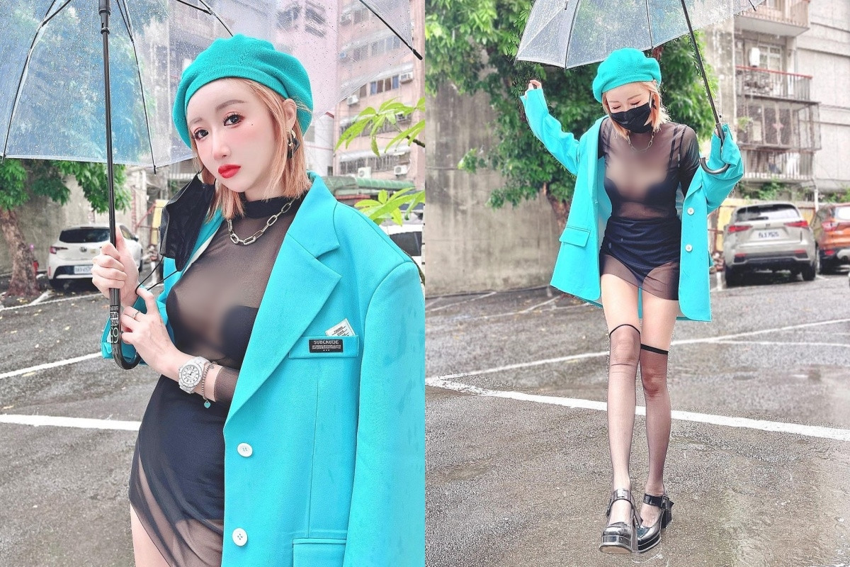 Theo Diệp Ny Ny, xuyên thấu và mỏng chưa đủ, cô nàng còn cần phài tạo điểm nhấn bằng màu sắc.