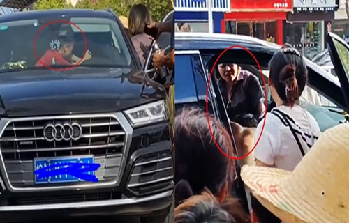 Chong lay xe sang cho bo nhi, vo lot do tieu tam giua pho