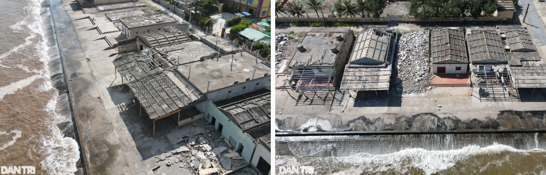 Hiện tại, cả dãy ki ốt sát biển này đã dừng hoạt động kinh doanh. Khung cảnh nơi đây hoang vắng, khác xa với một Quất Lâm từng nổi danh trên bản đồ du lịch Việt Nam.