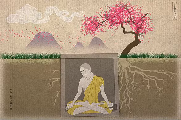 Sau khoảng 6 năm, nhà sư sẽ vào trong một ngôi mộ bằng đá có kích thước lớn hơn cơ thể một chút. Tại đây, họ tu luyện và đi sâu vào trạng thái thiền định trong tư thế ngồi thiền "hoa sen". Bên trong ngôi mộ bằng đá có ống khí nhỏ cung cấp oxy cho nhà sư. Hàng ngày, nhà sư sẽ rung chuông để báo cho mọi người bên ngoài biết ông vẫn còn sống.