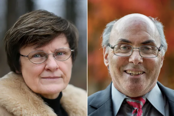 Hai nhà khoa học Katalin Karikó và Drew Weissman đứng sau công nghệ mRNA giúp bào chế 2 vắc xin COVID-19 của Pfizer/BioNTech và Moderna. Ảnh: THE PHILADELPHIA INQUIRER.