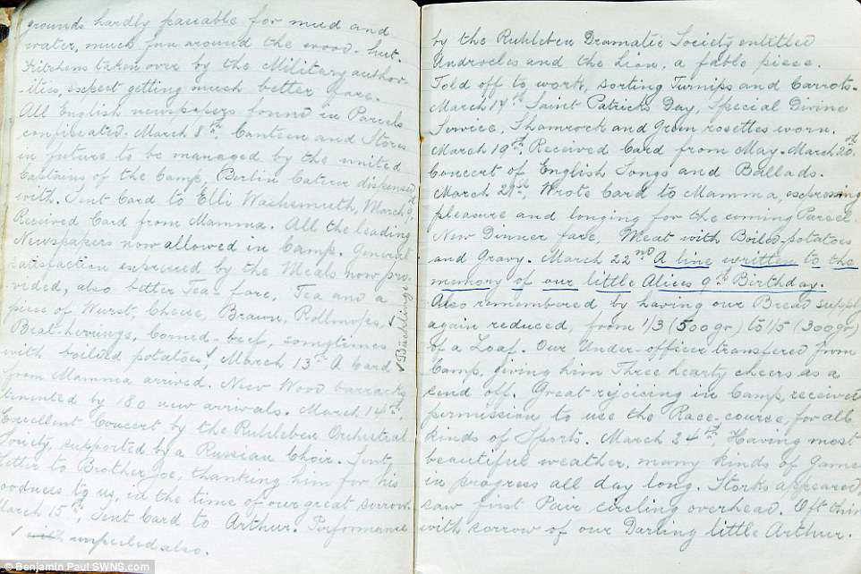 Ông Stockwell viết nhật ký ghi lại chuỗi ngày đau khổ khi sống trong trại tập trung của Đức. Ông và các tù nhân khác luôn khao khát tự do và muốn đoàn tụ với gia đình.