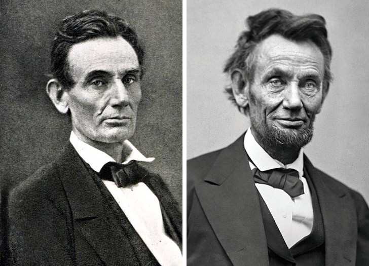 Nhiều người có thể dễ dàng nhận ra Tổng thống Mỹ Abraham Lincoln vì ông không có nhiều sự thay đổi về ngoại hình qua năm tháng.