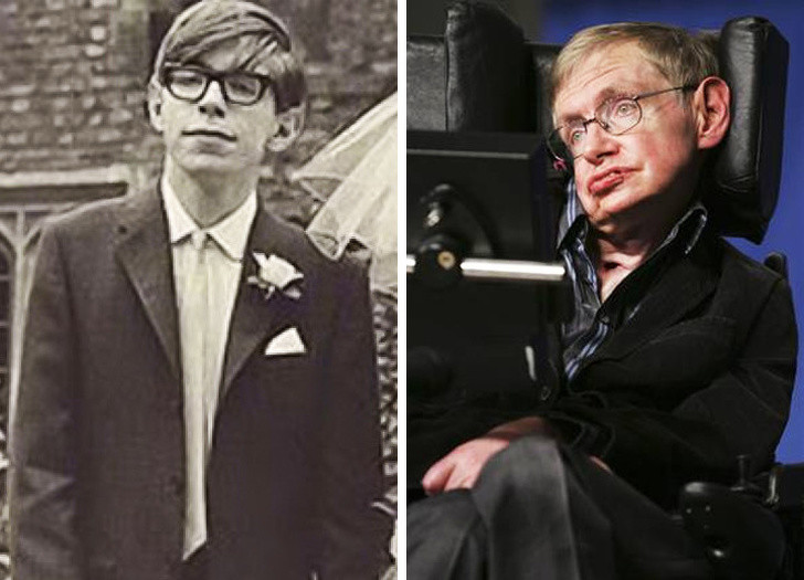 Khi trẻ, ông hoàng vật lý Stephen Hawking có gương mặt sáng sủa.