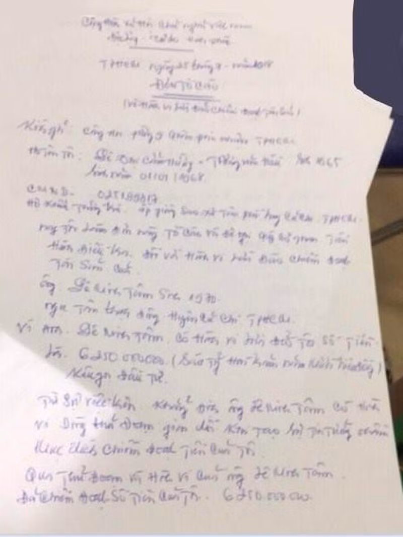 Đơn tố cáo của nhà đầu tư.