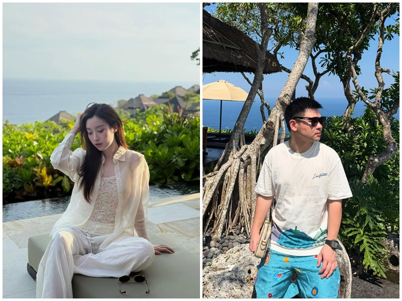 Nàng hậu và chồng doanh nhân nghỉ dưỡng ở một khu resort 5 sao. Ảnh: Instagram Đỗ Vinh Quang, Đỗ Mỹ Linh.