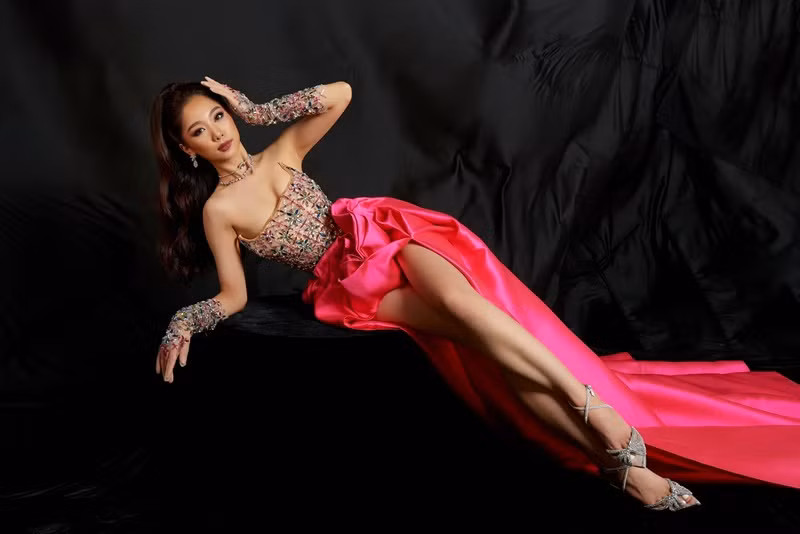 Trước khi vào chung kết Hoa hậu Việt Nam 2024, Thùy Dương lọt top 15 cuộc thi Hoa hậu Hoà bình Việt Nam 2022.