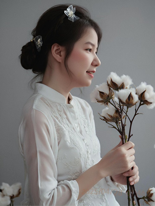 Trước đó, nữ ca sĩ 8x khoe bộ ảnh diện áo dài khoe vẻ dịu dàng.