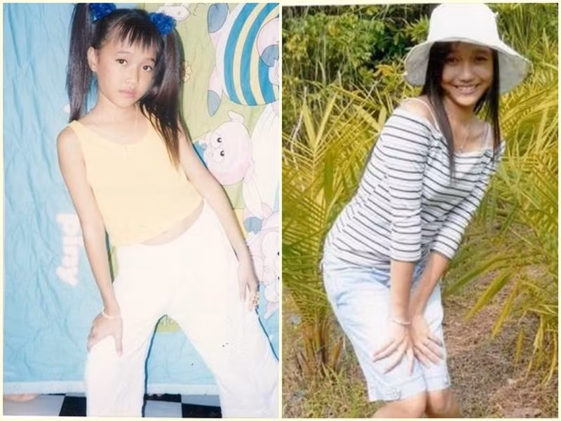 Vợ Anh Tú trông gầy gò khi chưa bước vào showbiz. Ảnh: FB Diệu Nhi.