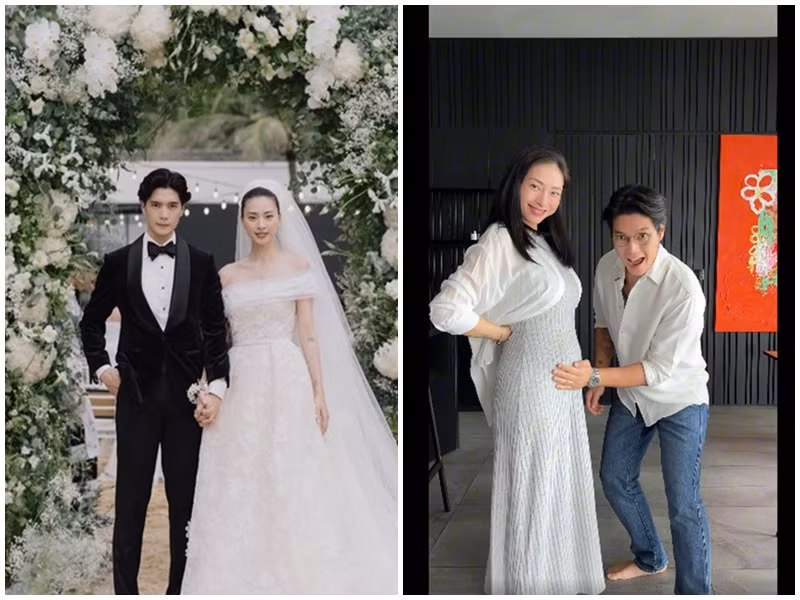 Ngày 8/5/2022, đôi uyên ương tổ chức đám cưới tại Đà Nẵng. Đúng 3 năm sau ngày cưới, Ngô Thanh Vân - Huy Trần xác nhận có tin vui. Hiện tại, Ngô Thanh Vân mang bầu ở tam cá nguyệt thứ hai. Ảnh: FB Ngô Thanh Vân.
