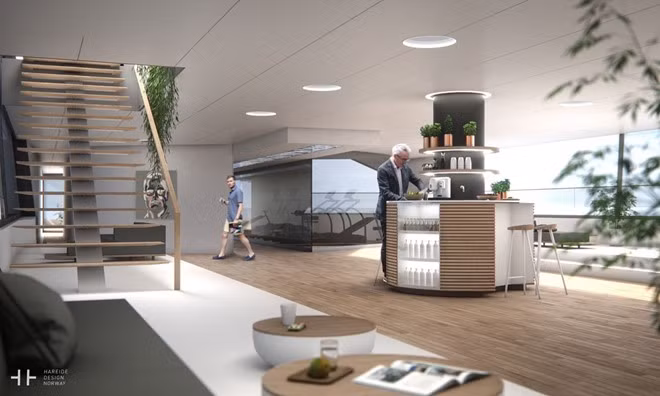 Không gian rộng rãi cùng thiết kế mở giúp du khách ngắm nhìn khung cảnh bên ngoài ở bất cứ nơi đâu trên du thuyền.