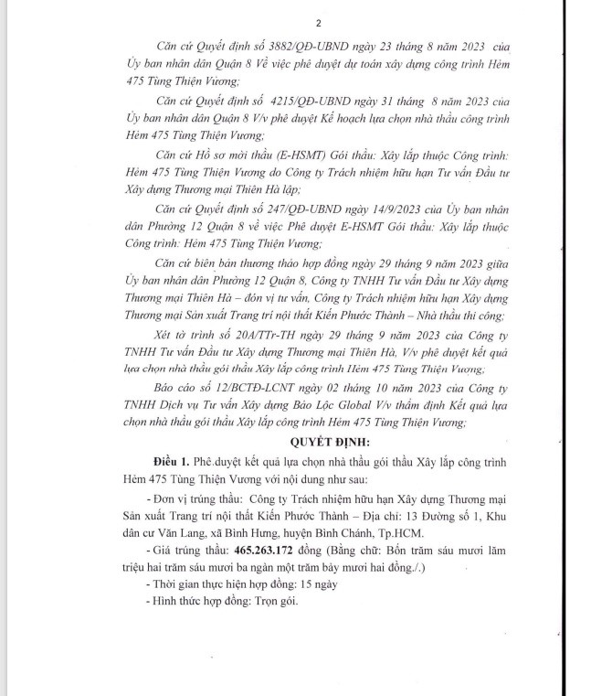 TPHCM: Kiến Phước Thành “không đối thủ” tại 2 gói thầu của Phường 12 - Hình 5 TPHCM: Kien Phuoc Thanh “khong doi thu” tai 2 goi thau cua Phuong 12-Hinh-5