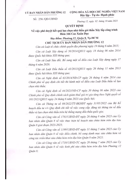 TPHCM: Kien Phuoc Thanh “khong doi thu” tai 2 goi thau cua Phuong 12