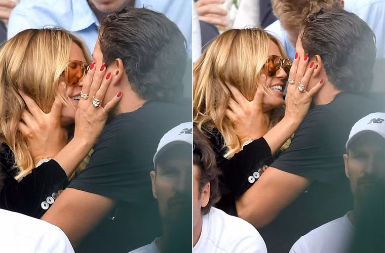 Vito không cưỡng lại được vẻ quyến rũ của Heidi Klum nên cả hai cứ quấn chặt lấy nhau trên khán đài.