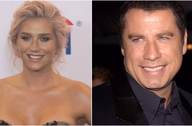 Nữ ca sĩ Ke$ha và nam diễn viên John Travolta giống nhau từ đôi mắt, cái mũi và miệng.