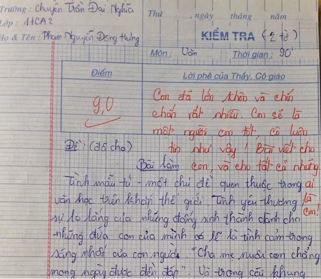 Bai van 9 diem ve tinh mau tu gay xuc dong