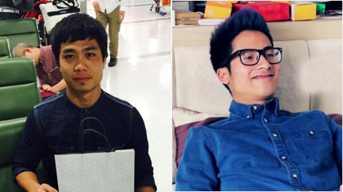 Ở chuyến đi Nhật này, Công Phượng cũng gây sự chú ý trong cách ăn vận. Đầu tiên là cả “cây bò” theo phong cách denim, áo cài cúc cổ cao, áo xắn nửa tay. Khi dự khán trận đấu giữa Mito Hollyhock và Thespa Kusatsu Gunma, tiền đạo xứ Nghệ này cũng ăn vận như thế, một gu ăn mặc khá giống với JVevermind.