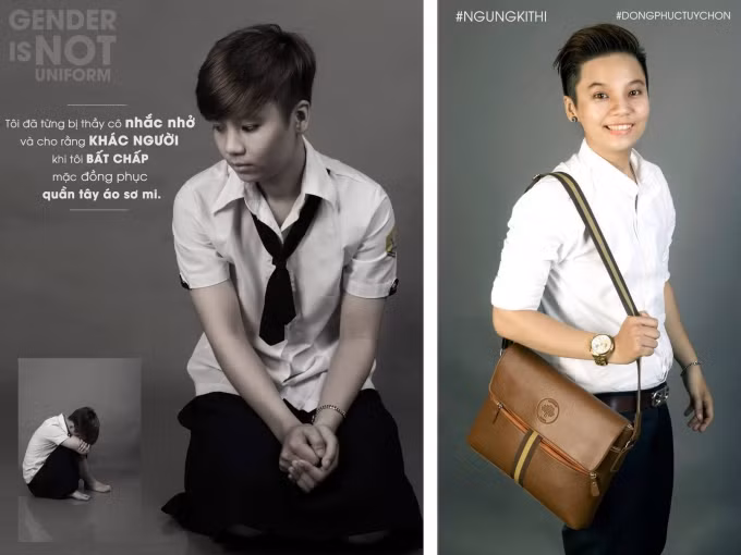 Bạn Trần Thị Thanh Hằng (1995) hiện là sinh viên trường cao đẳng Bách Việt (TP HCM). Cậu bạn từng phải chịu sự dè bỉu, kỳ thị của thầy cô và bạn bè khi không chịu mặc trang phục của nữ đến trường học.