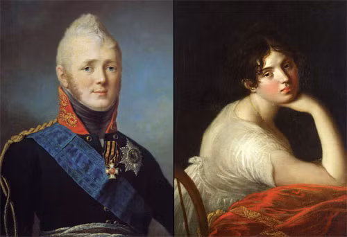 Sa hoàng Alexander I trị vì nước Nga từ năm 1801 - 1825 gây chú ý khi từng có mối tình kéo dài 13 năm với Maria Naryshkina - người phụ nữ xuất nhân từ gia đình qíu tộc Ba Lan.