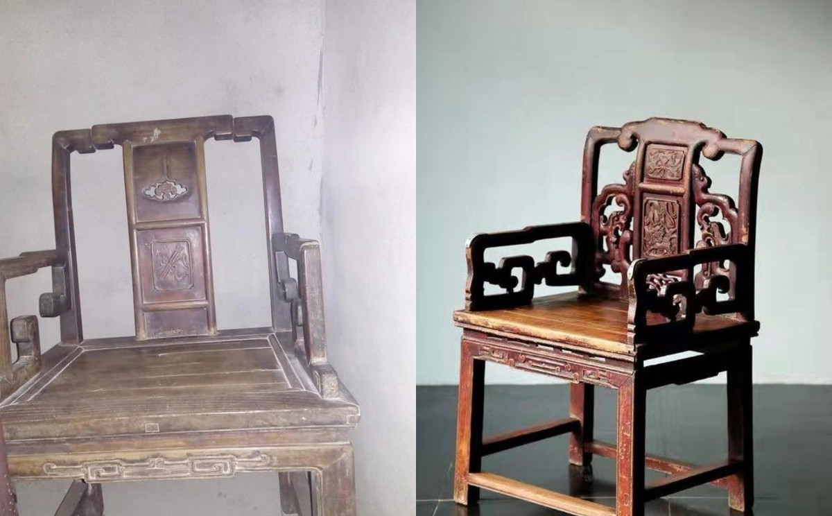 Để ngoài tai lời ra tiếng vào của những người xung quanh, ông Trương dành nhiều thời gian và công sức để sửa lại 2 chiếc ghế nhằm phục dựng lại dáng vẻ giống với ban đầu nhất.