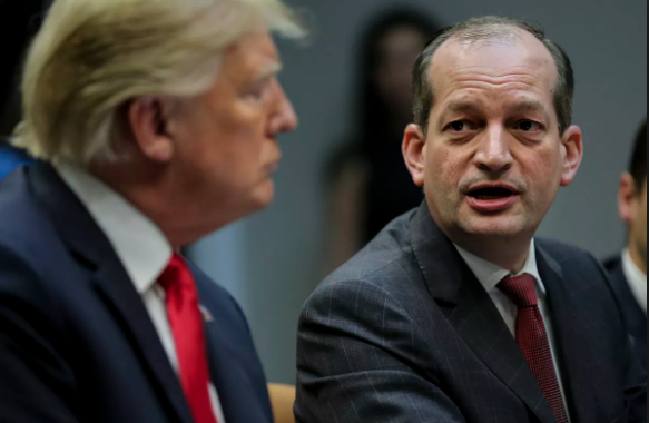 Sau quyết định từ chức của ông Acosta, Tổng thống Trump cho biết sẽ bổ nhiệm Thứ trưởng Lao động Patrick Pizzella làm quyền bộ trưởng thay thế. Ảnh: VOX.