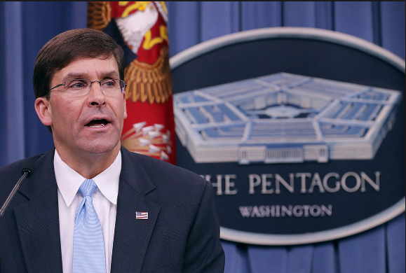 Theo quy định của Mỹ, ông Esper phải từ chức Quyền Bộ trưởng Quốc phòng trong quá trình chờ được Thượng viện Mỹ chính thức phê duyệt chức vụ này. Ảnh: Politico.