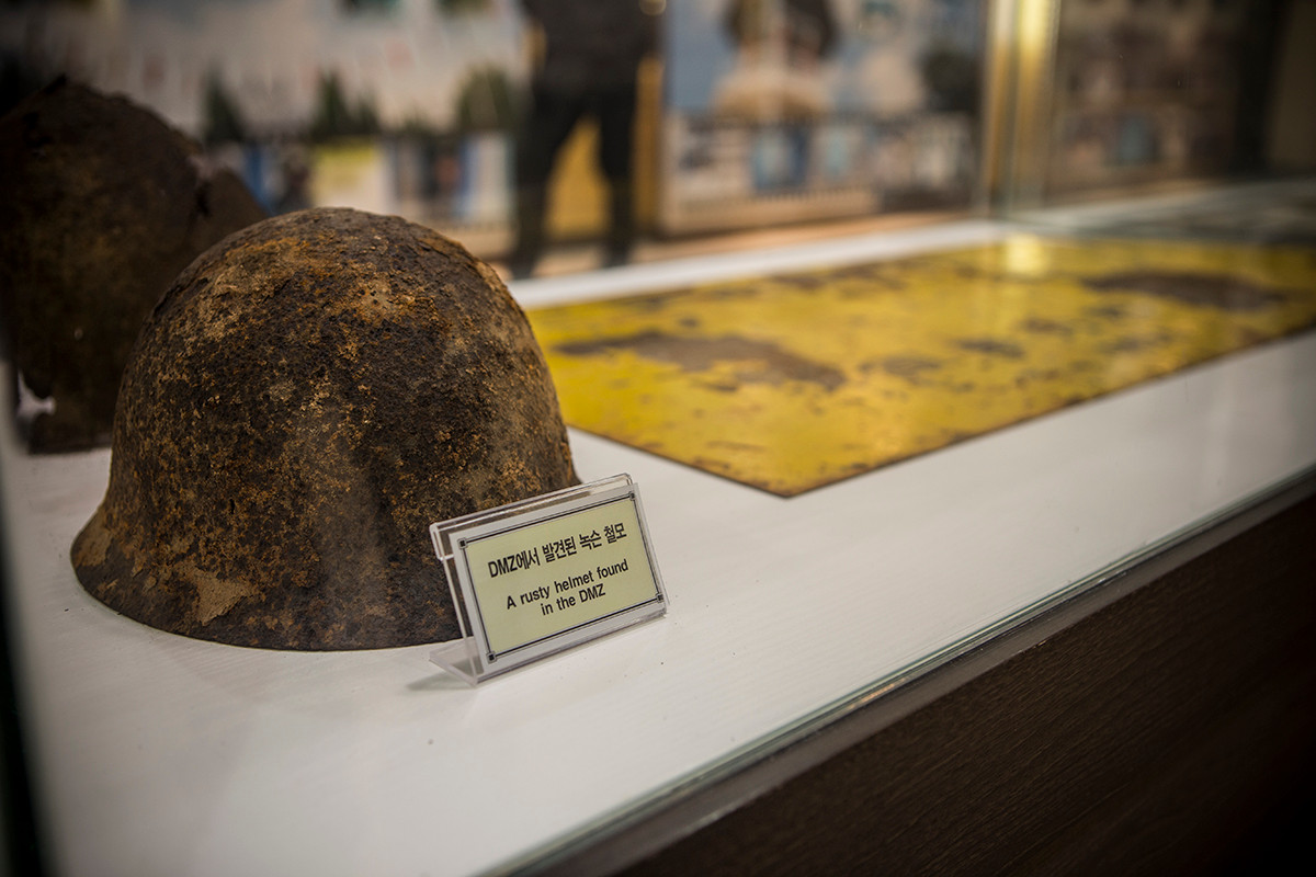 Bên trong Nhà Tự do nằm bên phía Hàn Quốc tại khu phi quân sự DMZ. Tòa nhà này hiện là một bảo tàng cho du khách ghé thăm để tìm hiểu về lịch sử trên bán đảo Triều Tiên, cuộc xung đột giữa hai miền cũng như khu DMZ. Ảnh: AJ.