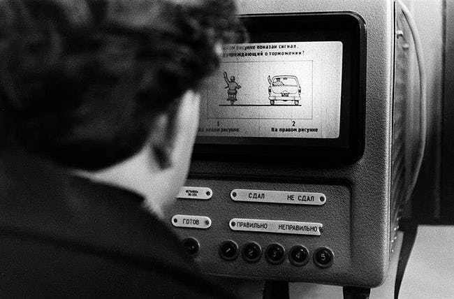 Đây là bài kiểm tra dành cho tài xế ở Liên Xô năm 1969.