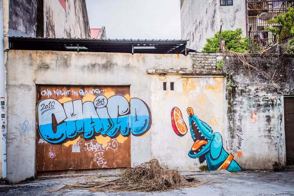 Đâu đâu cũng có tranh tường, từ những bức tường cũ, ẩm mốc rêu phong,...