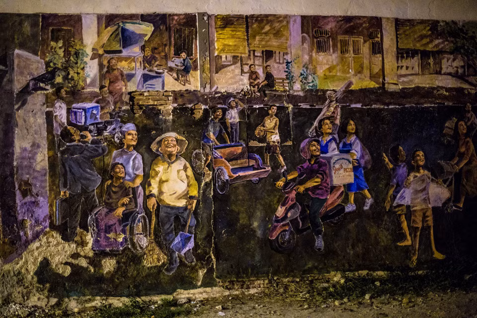 Kết thúc một buổi tối đầy thú vị với những bức tranh tường ít xuất hiện trong các bài du lịch về Penang.