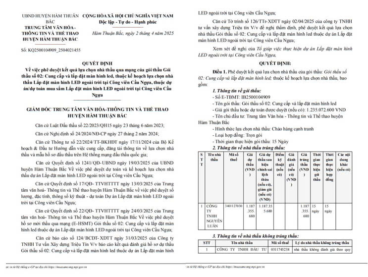 Binh Thuan: Goi lap dat man hinh Led tai Cong vien Cau Ngua ve tay Nguyen Luan