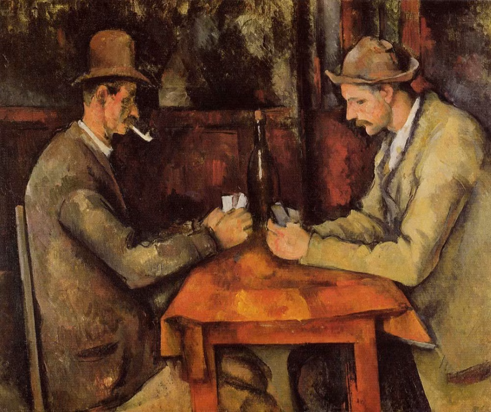 Bức tranh "The Card Players" của họa sĩ người Pháp Paul Cézanne được bán cho gia đình hoàng gia Qatar với mức giá kỷ lục hơn 250 triệu USD. Tác phẩm này được hoàn thành vào năm 1892-1893. Đây là một trong số nhóm 5 bức tranh “The Card Players” được hoàn thành vào những năm cuối đời của danh họa Cézanne. Mỗi bức tranh thuộc chủ đề này có sự khác biệt về kích cỡ và số lượng người chơi bài.