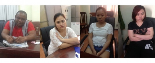 Nhóm lừa đảo bị bắt giữ. Ảnh do cơ quan điều tra cung cấp.