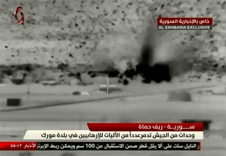 Lần đầu tiên Krasnopol-M2 xung trận tại Syria được xác định hồi cuối năm 2017 tại sa mạc Homs.